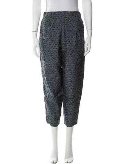 Pre-owned Suno Printed Skinny Leg Pants In Blue