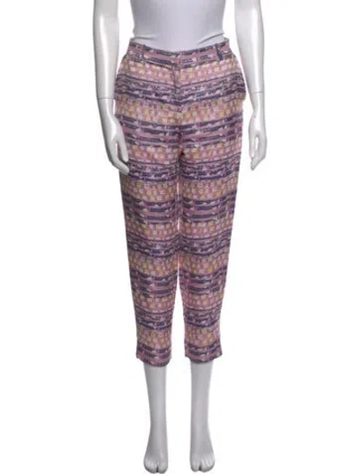 Pre-owned Suno Printed Skinny Leg Pants In Multi
