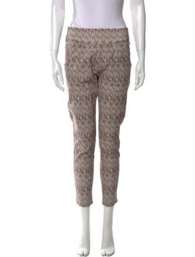 Pre-owned Suno Printed Skinny Leg Pants In Neutral