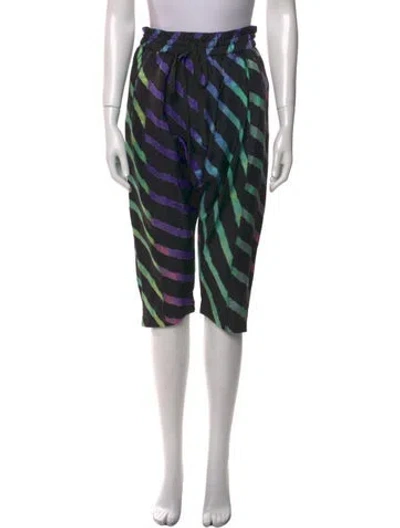 Pre-owned Suno Printed Straight Leg Pants In Black