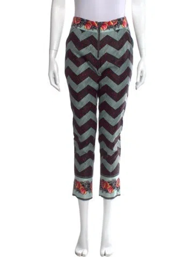 Pre-owned Suno Printed Straight Leg Pants In Black