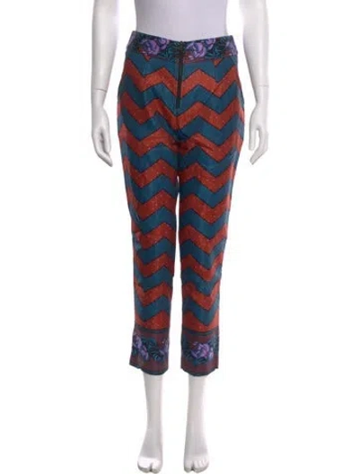 Pre-owned Suno Printed Straight Leg Pants In Blue