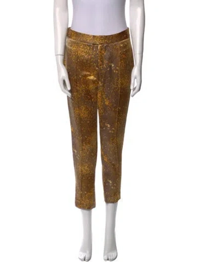 Pre-owned Suno Printed Straight Leg Pants In Brown