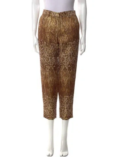 Pre-owned Suno Printed Straight Leg Pants In Brown