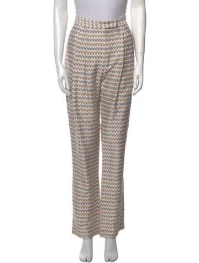 Pre-owned Suno Printed Straight Leg Pants In Neutral