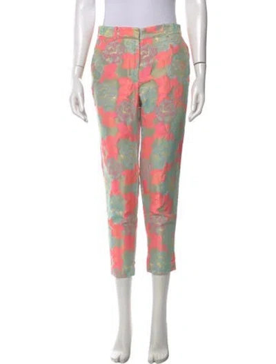 Pre-owned Suno Printed Straight Leg Pants In Pink