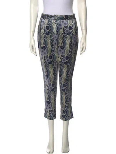 Pre-owned Suno Printed Straight Leg Pants In White