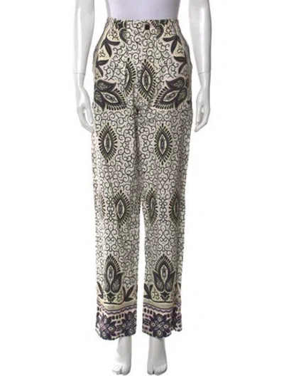 Pre-owned Suno Printed Wide Leg Pants In Neutral