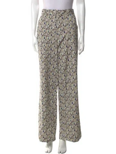 Pre-owned Suno Printed Wide Leg Pants In Neutral