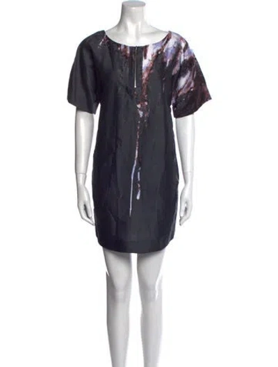 Pre-owned Suno Scoop Neck Mini Dress In Blue