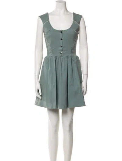 Pre-owned Suno Scoop Neck Mini Dress In Blue