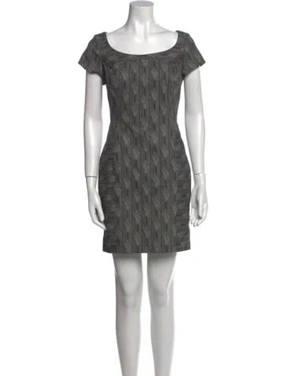 Pre-owned Suno Scoop Neck Mini Dress In Gray