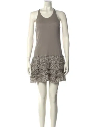 Pre-owned Suno Scoop Neck Mini Dress In Gray