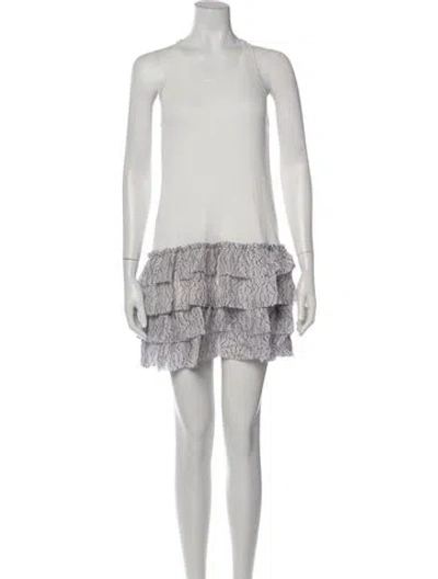 Pre-owned Suno Scoop Neck Mini Dress In Multi