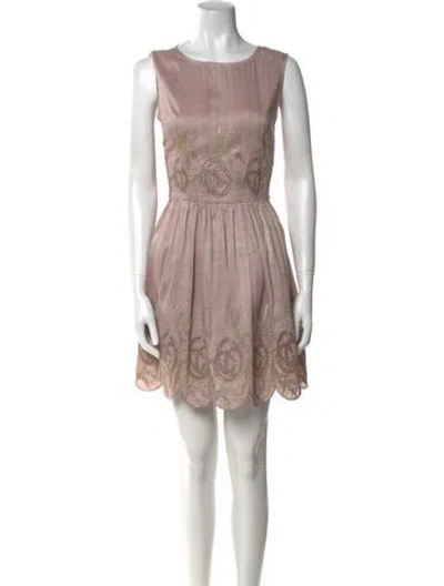 Pre-owned Suno Scoop Neck Mini Dress In Neutral