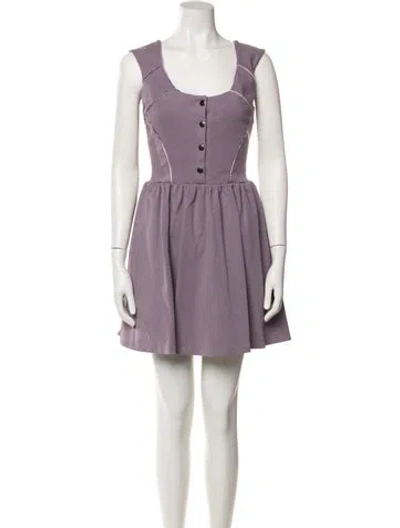 Pre-owned Suno Scoop Neck Mini Dress In Purple
