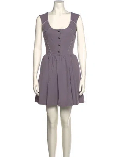 Pre-owned Suno Scoop Neck Mini Dress In Purple