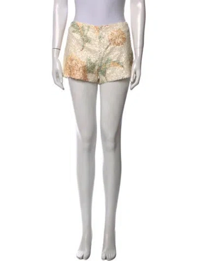 Pre-owned Suno Sequin Mini Shorts In Yellow