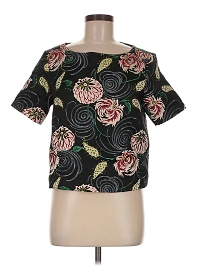 Pre-owned Suno Short Sleeve Blouse In Black