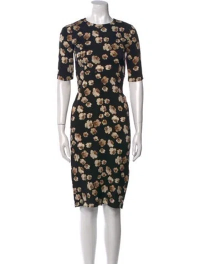 Pre-owned Suno Silk Knee-length Dress In Black