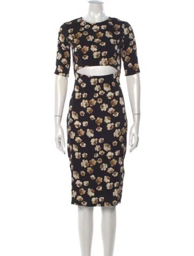 Pre-owned Suno Silk Knee-length Dress In Black
