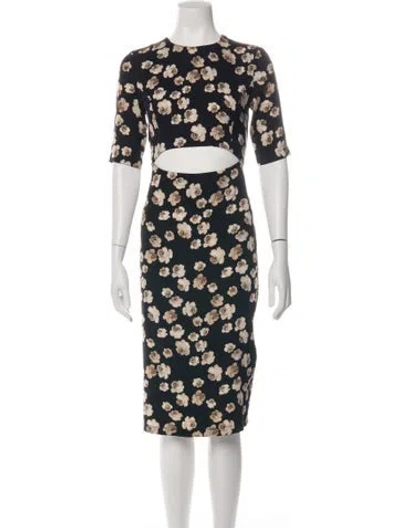 Pre-owned Suno Silk Knee-length Dress In Black