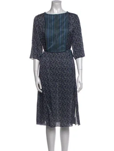 Pre-owned Suno Silk Knee-length Dress In Blue