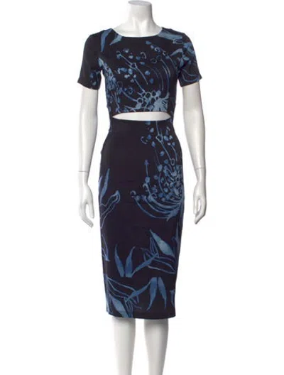 Pre-owned Suno Silk Knee-length Dress In Blue