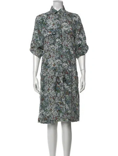 Pre-owned Suno Silk Knee-length Dress In Green