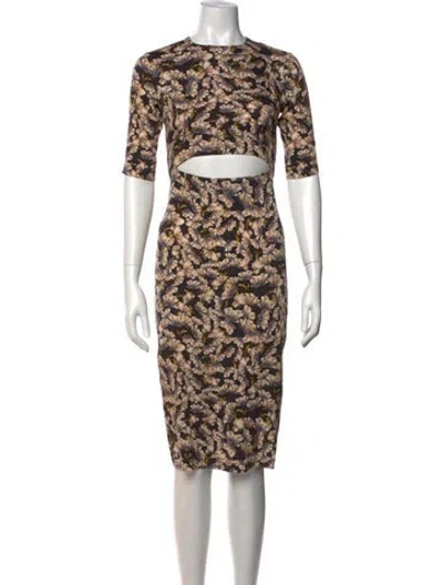 Pre-owned Suno Silk Knee-length Dress In Neutrals