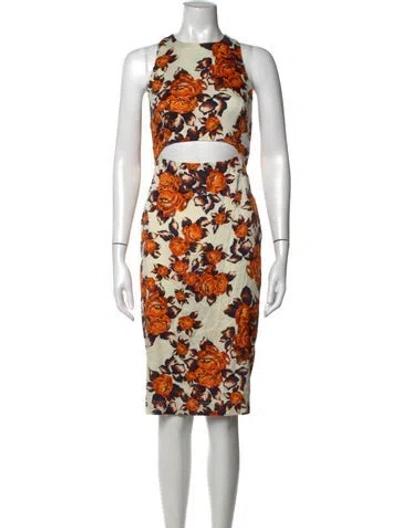 Pre-owned Suno Silk Knee-length Dress In Neutrals