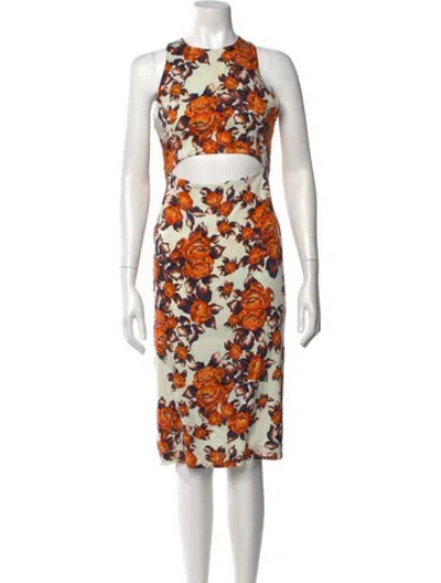 Pre-owned Suno Silk Knee-length Dress In Neutrals