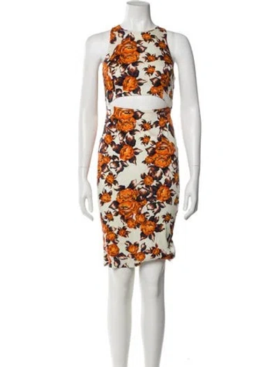Pre-owned Suno Silk Knee-length Dress In Orange