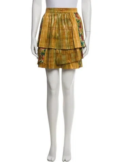 Pre-owned Suno Silk Knee-length Skirt In Yellow