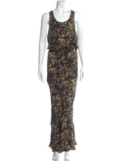 Pre-owned Suno Silk Long Dress In Black