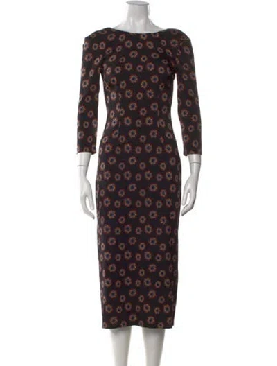 Pre-owned Suno Silk Long Dress In Black
