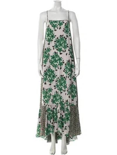 Pre-owned Suno Silk Long Dress In Green