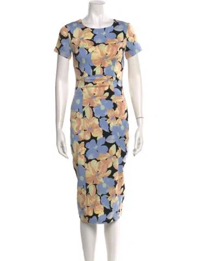 Pre-owned Suno Silk Midi Length Dress In Black