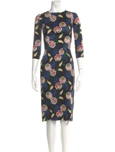 Pre-owned Suno Silk Midi Length Dress In Multi