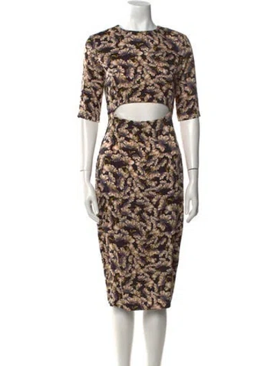 Pre-owned Suno Silk Midi Length Dress In Neutral