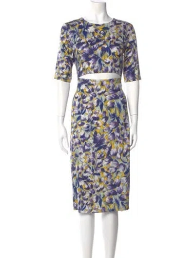 Pre-owned Suno Silk Midi Length Dress In Purple