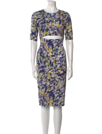 Pre-owned Suno Silk Midi Length Dress In Purple