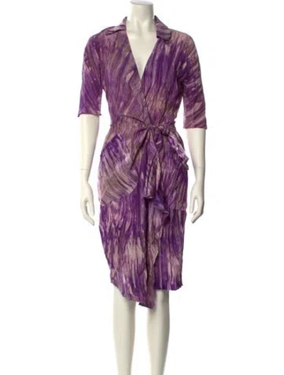 Pre-owned Suno Silk Midi Length Dress In Purple