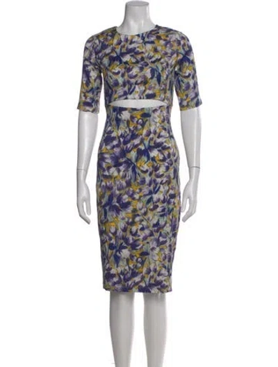 Pre-owned Suno Silk Midi Length Dress In Purple