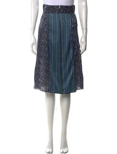 Pre-owned Suno Silk Midi Length Skirt In Blue
