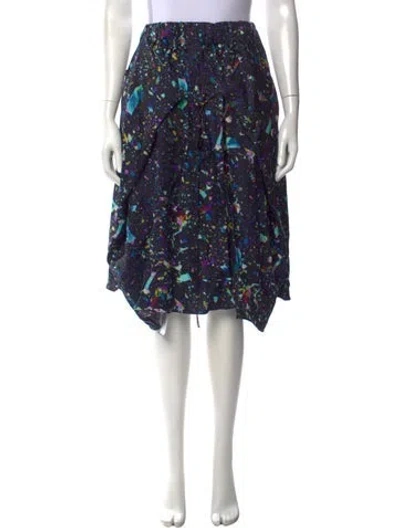 Pre-owned Suno Silk Midi Length Skirt In Blue