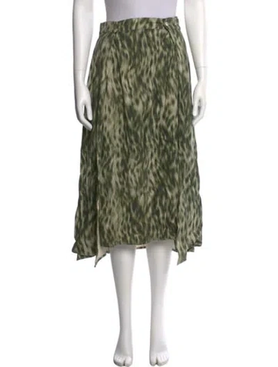 Pre-owned Suno Silk Midi Length Skirt In Green