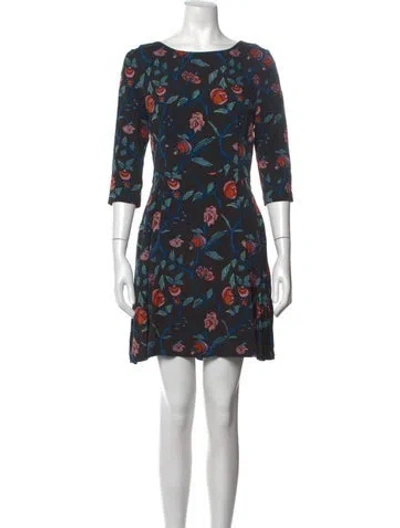 Pre-owned Suno Silk Mini Dress In Black/blue