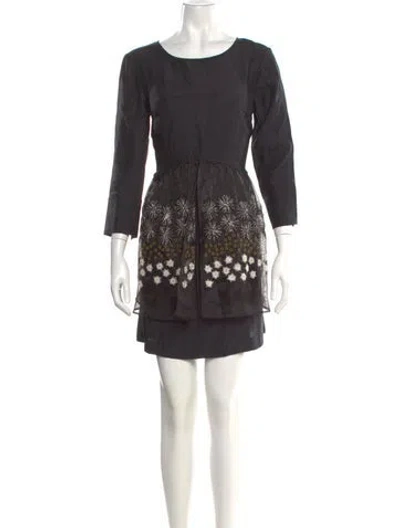 Pre-owned Suno Silk Mini Dress In Gray