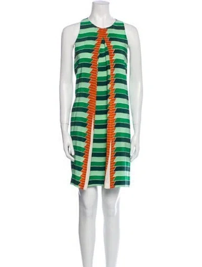 Pre-owned Suno Silk Mini Dress In Green